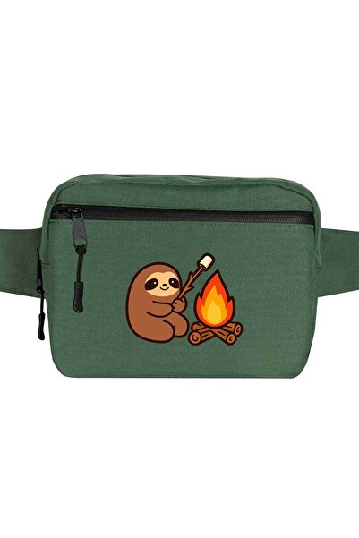 CrowsGate حقيبة خصر كامب كيوت باللون الأخضر