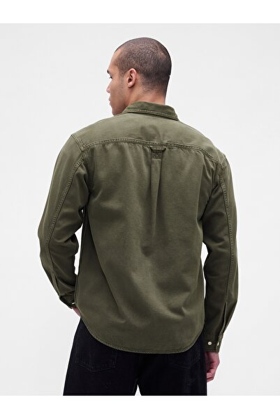 GAP Erkek Haki UltraSoft Denim Relaxed Gömlek