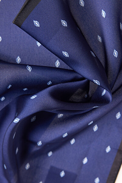 ALTINYILDIZ CLASSICS Men's Navy Blue-White Patterned Handkerchief