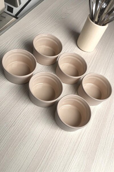 Dore Voir 6 Pieces Ceramic Soufflé Container White Diameter 9 cm