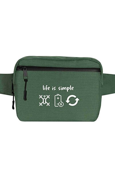 CrowsGate Geantă de talie Life Is Simple Culoare verde