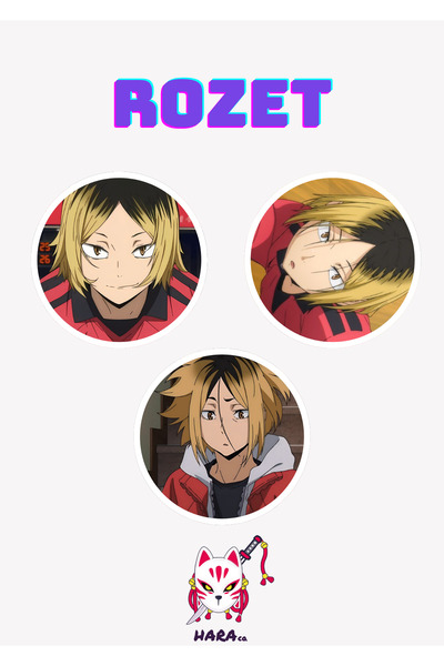 Hara Company Haikyuu Animesi Kenma Kozume Anime Rozet Seti 3’lü
