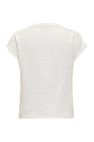 JDY cămașă cu mânecă scurtă, albă