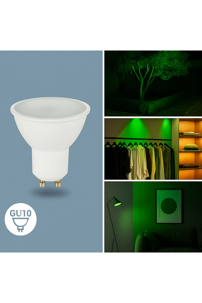 Noas GU10 7W Yeşil LED Ampul – 630 Lümen, Enerji Tasarruflu Dekoratif Aydınlatma