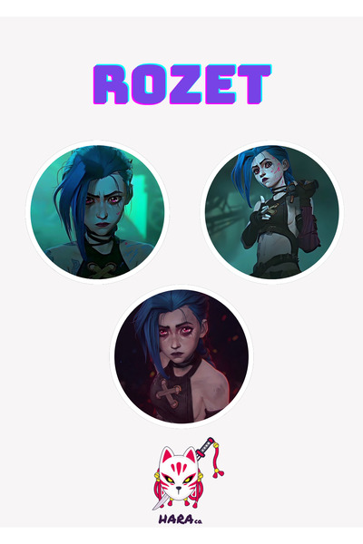 Hara Company Arcane Animesi Jinx Anime Rozet Seti 3’lü