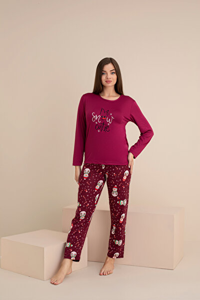 rindahomewear Women's Milan Knitted Long Sleeve Women's Pajama Set