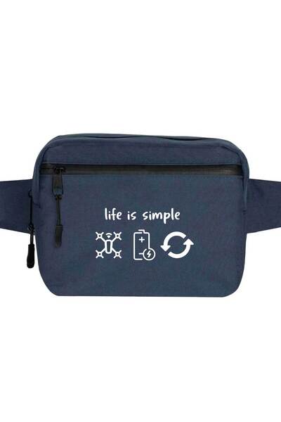 CrowsGate Life Is Simple Waist Bag Navy Blue Color