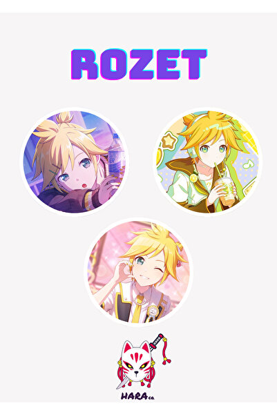 Hara Company Project SEKAI Animesi Kagamine Len Anime Rozet Seti 3’lü