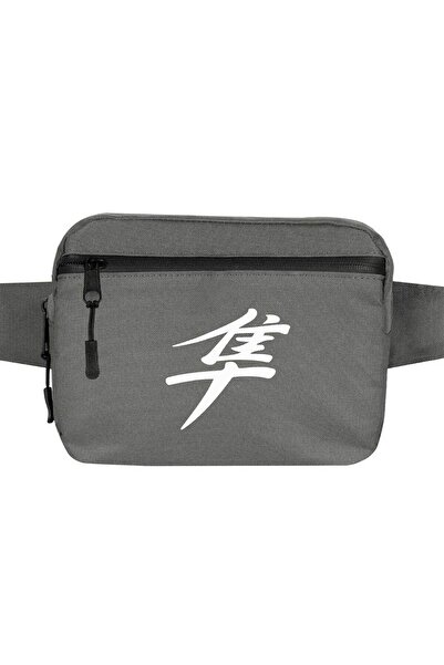 CrowsGate Hayabusa White Logo Waist Bag Gray Color