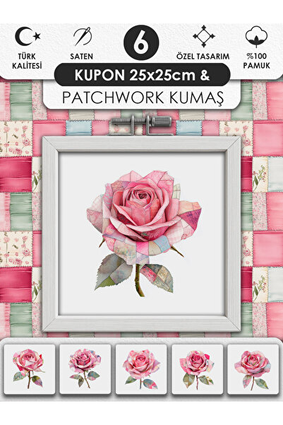 FabricMarket Patchwork Kumaş Seti – Dikiş ve Hobi İçin %100 Pamuk Desenli Kumaş Kuponları