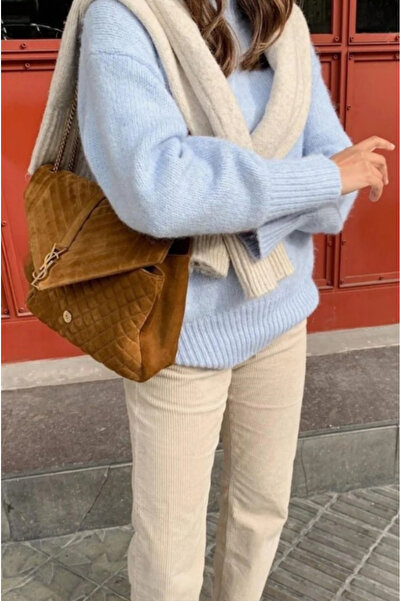 AFROGİYİM Жіночий светр з круглим вирізом, оверсайз, трикотаж