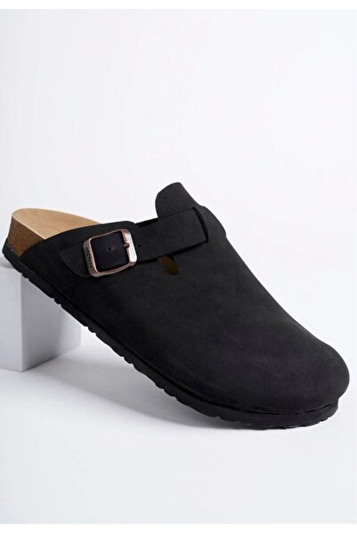 Comely shoes Unisex Mantar Tabanlı Önü Kapalı Tokalı Günlük Ev Dışarı Terliği