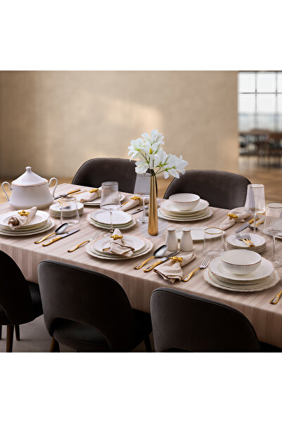 EVALIZA Moon Gold 85 Parça 12 Kişilik Yemek Takımı