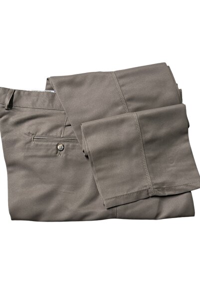 PANTMEN Büyük Beden (56-58-60-62) Orta Kahve, Rahat Kalip, Pamuk Saten ,keten Pantolon