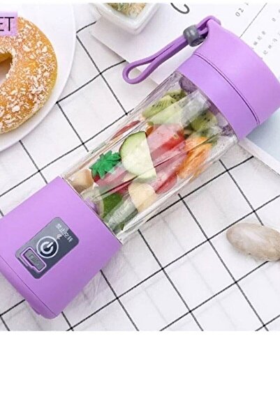 woodhub Mor taşınabilir mini el blenderı, USB şarjlı kişisel meyve sıkacağı ve mutfak robotu