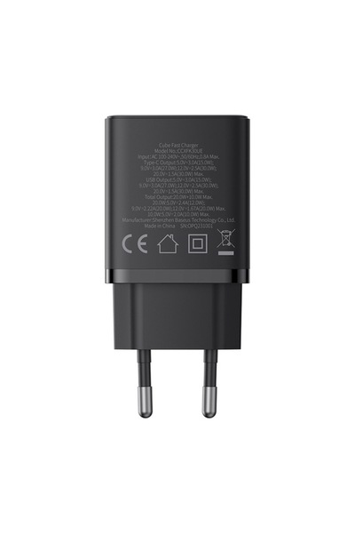 Baseus Incarcator USB, Type-C, Fast Charge 30W, D79, Policarbonat,