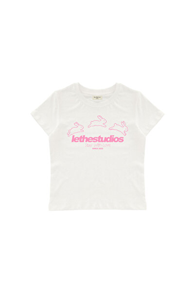 lethestudios Μπλουζάκι Crop Top με στάμπα Stay With Love