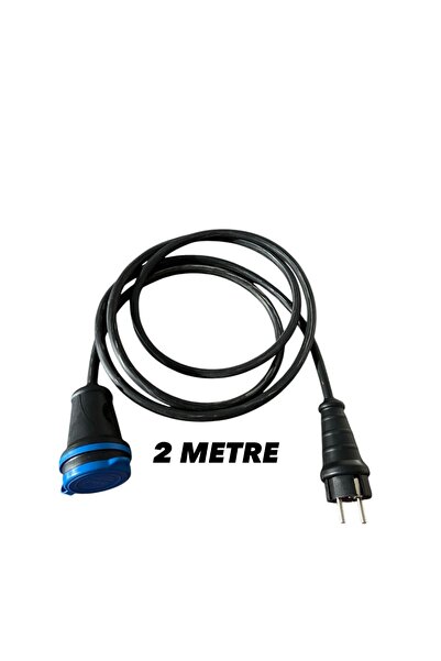 wak SİYAH TEKLİ UZATMA FİŞİ 3X2,5 SİYAH KABLO 2 METRE