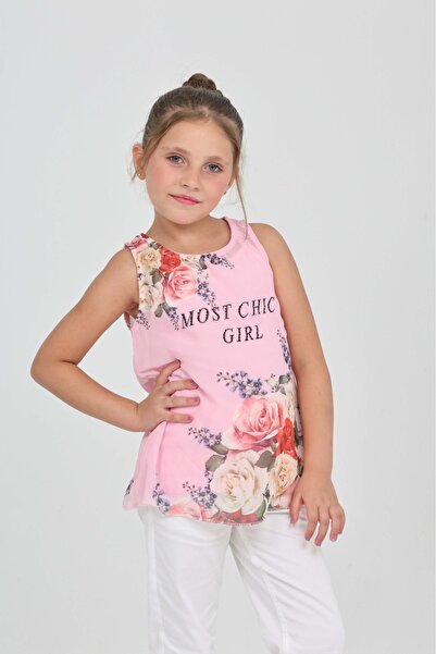 Toontoy Girl's Tank Top Most Chic Girl Printed