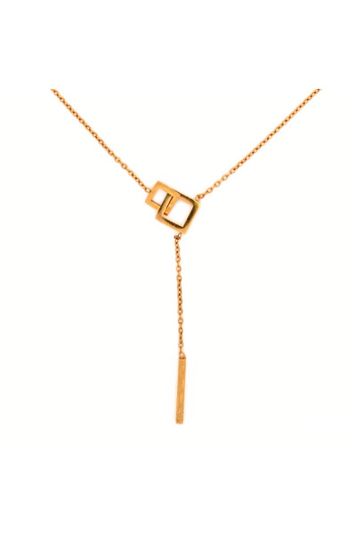 IMMACULATI Cubie - colier din oțel inoxidabil placat cu aur de 18k, impermeab...