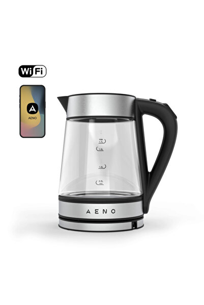 AENO Fierbător electric AEK0001S, 2200W, 1700 l, Corp din sticlă, Wi-Fi, Strix, Negru