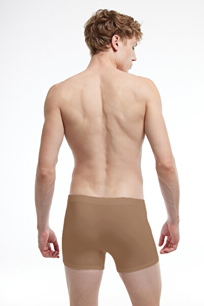 Malabadi Invisible Boxer Men's Cappuccino Lycra Modal Underwear Non-Show Boxer 058