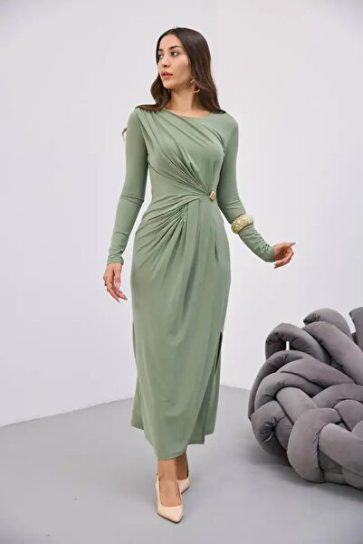 cemo Dress with Waist Tie Buckle