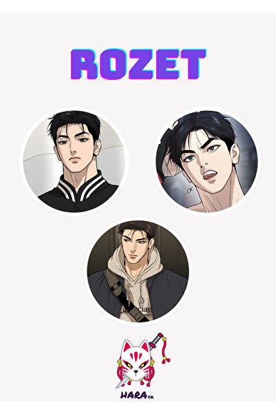 Hara Company Jinx Webtoonu Jaekyung JOO Webtoon Rozet Seti 3’lü