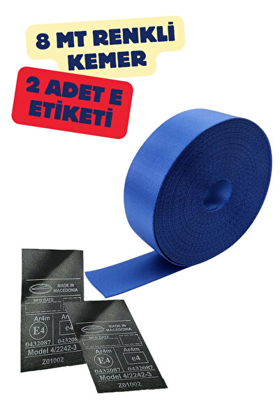 OTOCİRİT Mavi Renk Emniyet Kemeri 8mt. (Etiket Hediyeli)