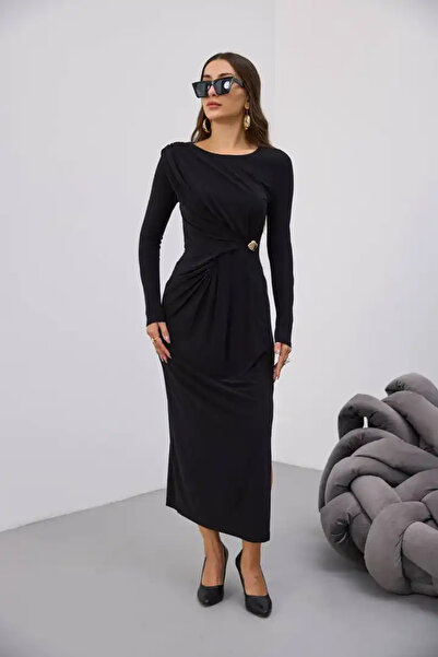 cemo Dress with Waist Tie Buckle