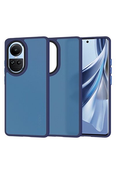 Fils Husă de protecție pentru Oppo Reno10/Reno10 Pro, seria HaloFrost, E46, plastic dur, albastru intens