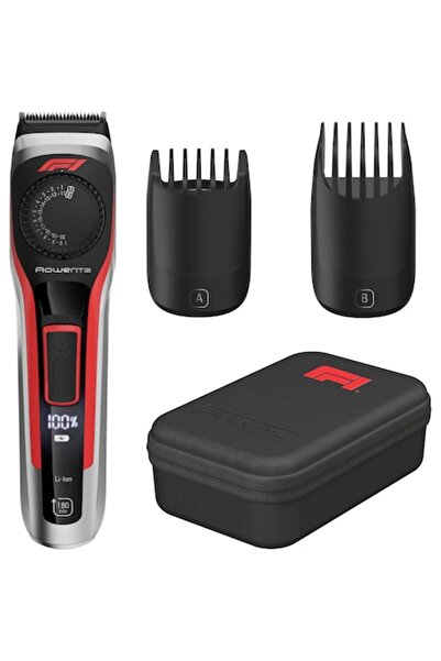 Rowenta Formula 1® TN384MF0 Beard Trimmer, 39 Cutting Lengths, Stainless Steel Blades, Red