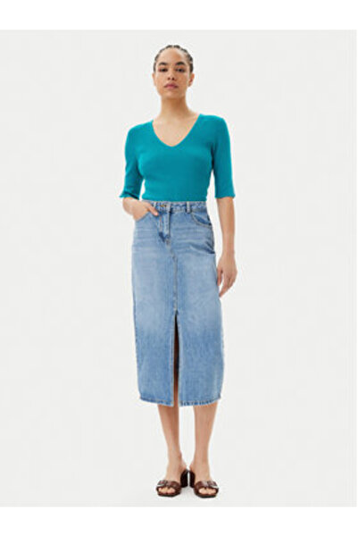 Morgan Γυναικεία Φούστα Τζιν Μπλε MORGAN-251-JROMA 308 JEAN STONE