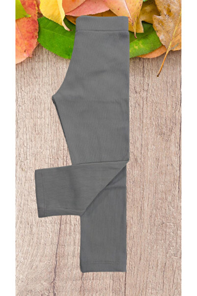 Cevval Minigirls Full Lycra Ribbed Girl's Leggings with Elastic Waist