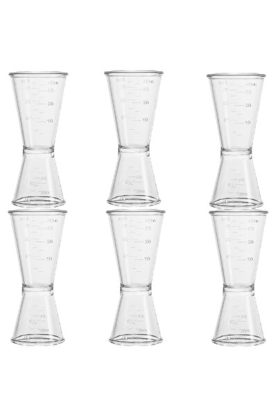 Raki Set of 6 polycarbonate alcohol measures for bar 20/40ml