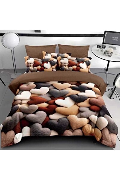 Casa de Vis Set pat dublu, 6 piese, bumbac satinat, 220 x 230 cm, multicolor,