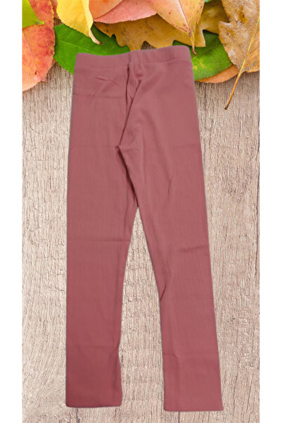 Cevval Minigirls Full Lycra Ribbed Girl's Leggings with Elastic Waist