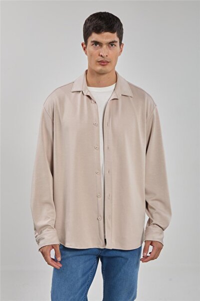 BARRELS AND OIL قميص رجالي كبير الحجم - لون حجري