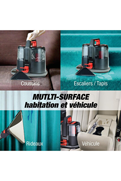 Techwood Aspirator textil TAN-8005R, 185W, Li-Ion 220 mAh, Fără fir, 40min, 2 viteze, Negru/roșu