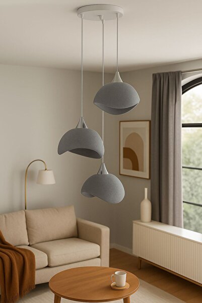 TIGEA Accessories BETON GÖRÜNÜMLÜ İSKANDİNAV TARZI SALON/OTURMA ODASI PLASTİK AVİZE