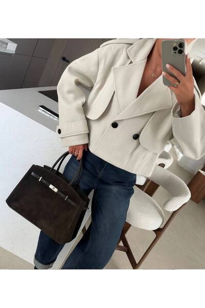 GLAMSI Jachetă damă cu croi larg și nasturi negri