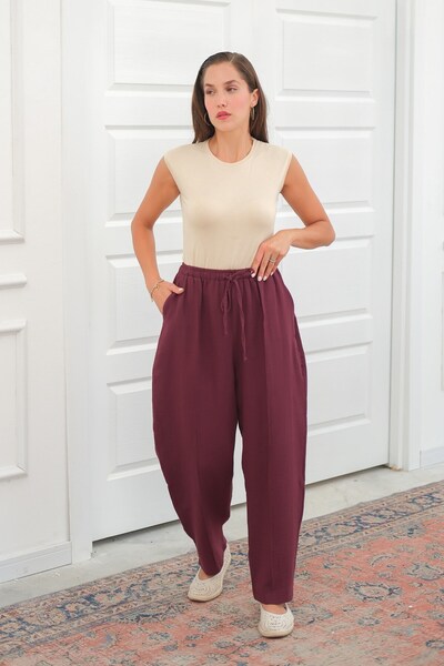 QANU Muslin Trouser Suit Burgundy