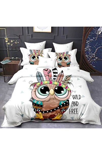 Casa de Vis Set lenjerie de pat dublu, 6 piese, bumbac satinat, 220 x 230 cm,...