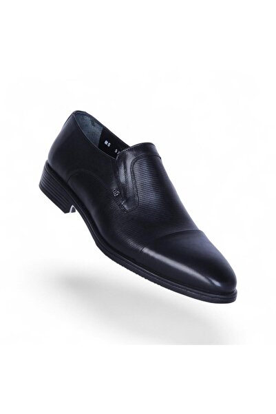 Censay 575 Pantofi clasici pentru bărbați din cauciuc antic negru % piele