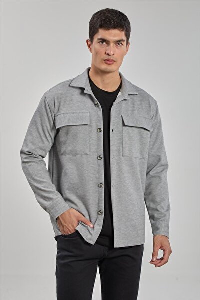 BARRELS AND OIL Men's Double Pocket Shirt - Gray