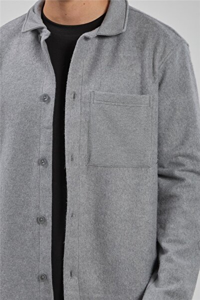 BARRELS AND OIL Men's Garni Detail Single Pocket Jacket - Gray