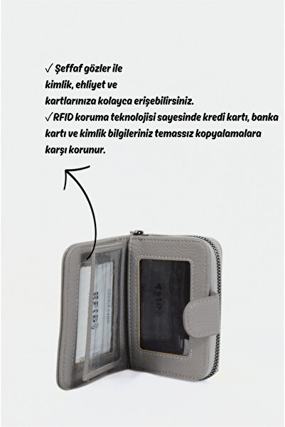 Mazel Design 4201 Genuine Leather Unisex Rfid Protected Zippered Multi-Compartment Imported Card Holder Wallet