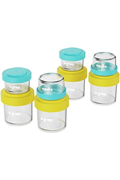 U-Grow Set 8 recipiente cu capac pentru depozitarea hranei pentru bebeluși U-...