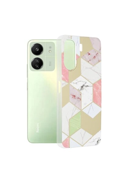 Fils Husă de protecție pentru Xiaomi Elegant Rubymi 13C 4G/Poco C65, seria Marble, plastic termorezistent, P