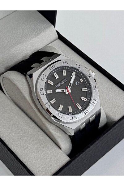 Ferrucci ERKEK KOL SAATİ METAL KASA DAYANIKLI SİLİKON KORDON 30 METRE SUYA DA...